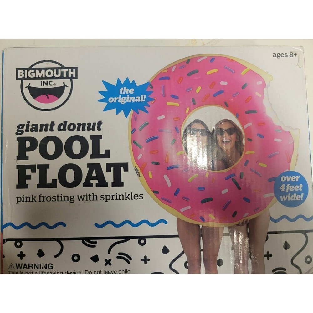 Big Mouth Giant Donut Pool Float 48 X 48 X14”